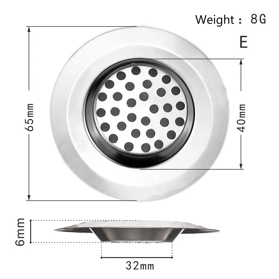 1PCS Kitchen Sink Filter Stainless Steel Mesh Sink Strainer Filter Bathroom Sink Strainer Drain Hole Filter Trap Waste Screen