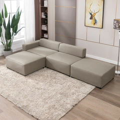 HORGAEO Convertible Sofa Bed, L Shaped Sectional Couch, Modular Sectional Sofa