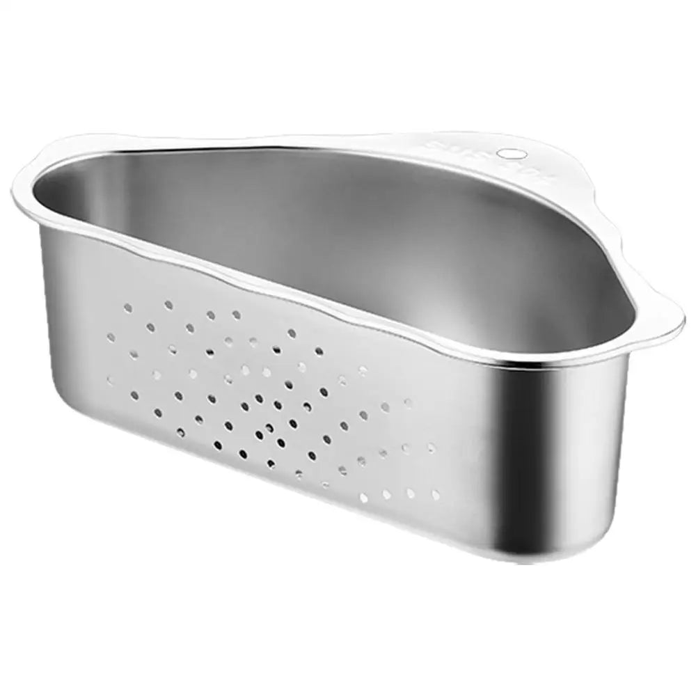 Kitchen Drainer Basket Self-Draining Strainer Basket Stainless Steel Triangular Colander Basket Kitchen Supplies Rustproof