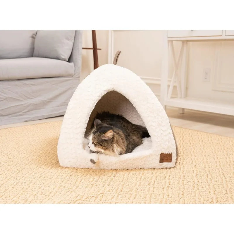 Cat Bed for Indoor Cats,Medium Large Cats Cave Bed,Machine Washable,Removable Cushion Cover,Small Dogs Tent Bed