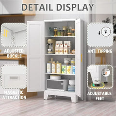 61.02" Pantry Cabinet, Kitchen Pantry Storage Cabinets with Adjustable Shelves and Feet,  Pantry Storage Cabinet for Kitchen