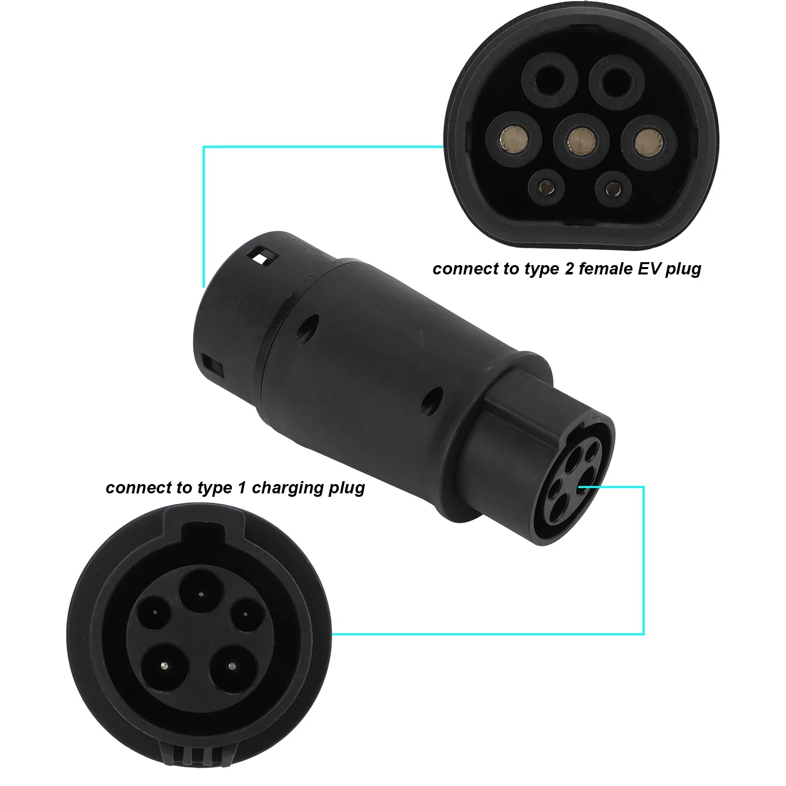 EV Charger Connector Electric Vehicles Charging Adapter Type 1 to Type 2 IP54 Protection 16A/32A 240V Universal