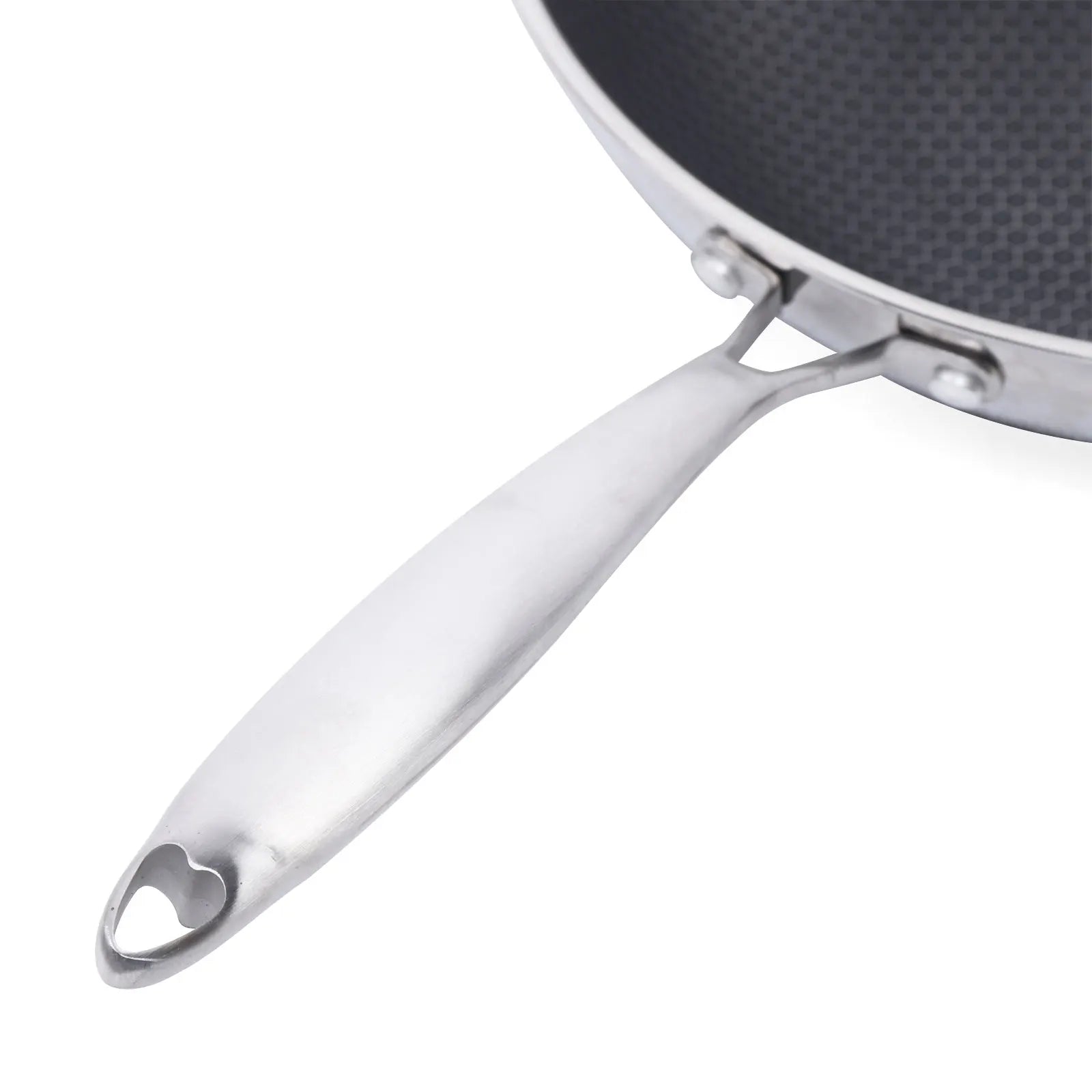 Stainless Steel Non Stick Double Sided Screen Honeycomb Wok Frying Pan Kitchen Chinese Cast Cooking Fry Pan 34cm