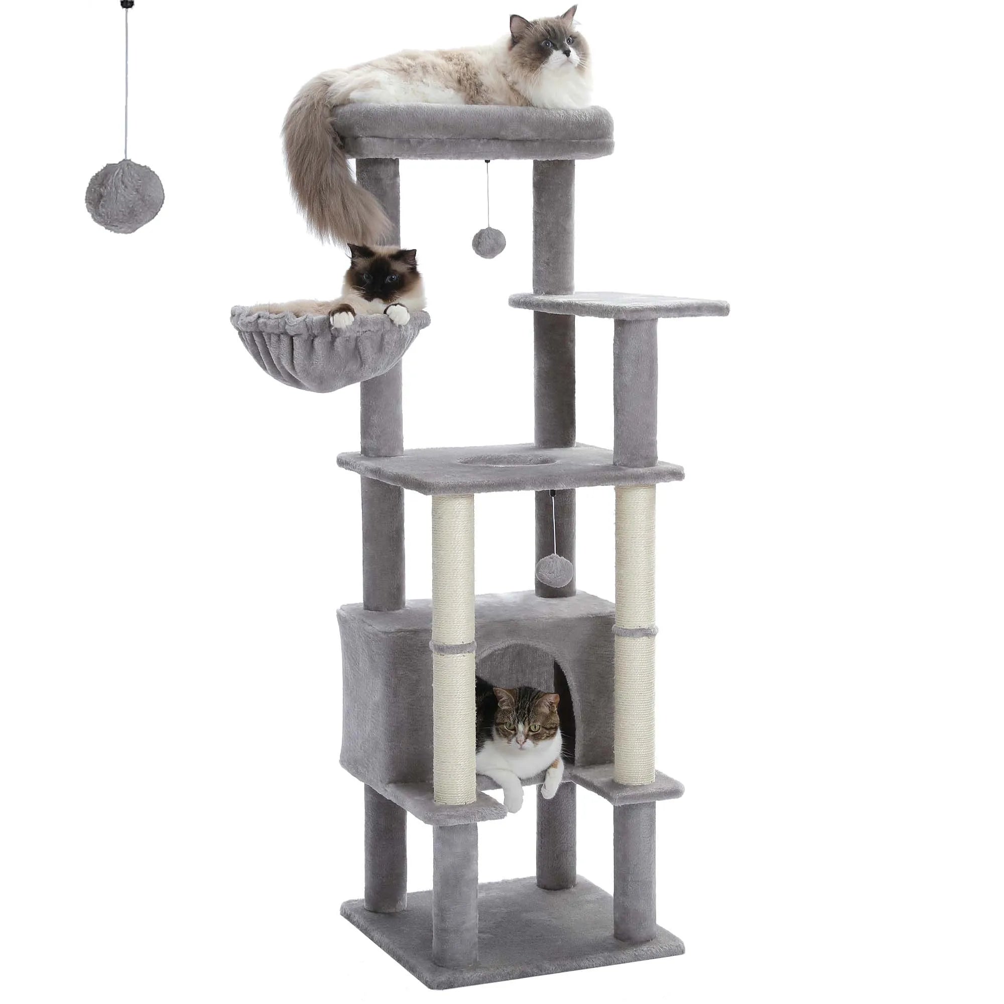 Multi-Level Cat Tree with Condo Scratching Posts Large Cat Tower with Hammock Cat Accessories Kitty Cat Toys Cat Pet Supplies