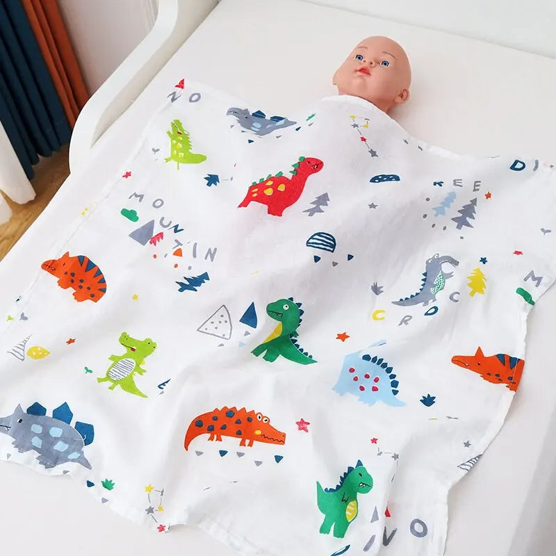 70x70cm Baby Blanket Ultra Soft Organic Cotton Newborn Swaddle Wrap Dual Layers Infant Feeding Burp Cloth Towel Scarf Baby Stuff