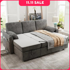 Sofa Bed Couch with Storage Chaise Sleeper Sofa Couch with Pullout Bed Convertible Sofa Bed Pull Out Couch