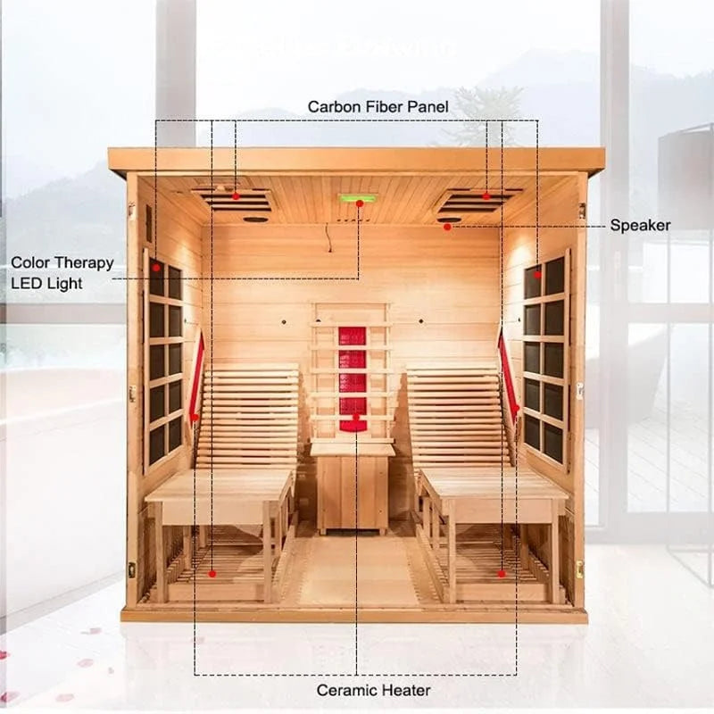 2 Person Wooden Infrared Sauna Room Erson Sauna Room Waterstar Infrared dry Cedar Sauna