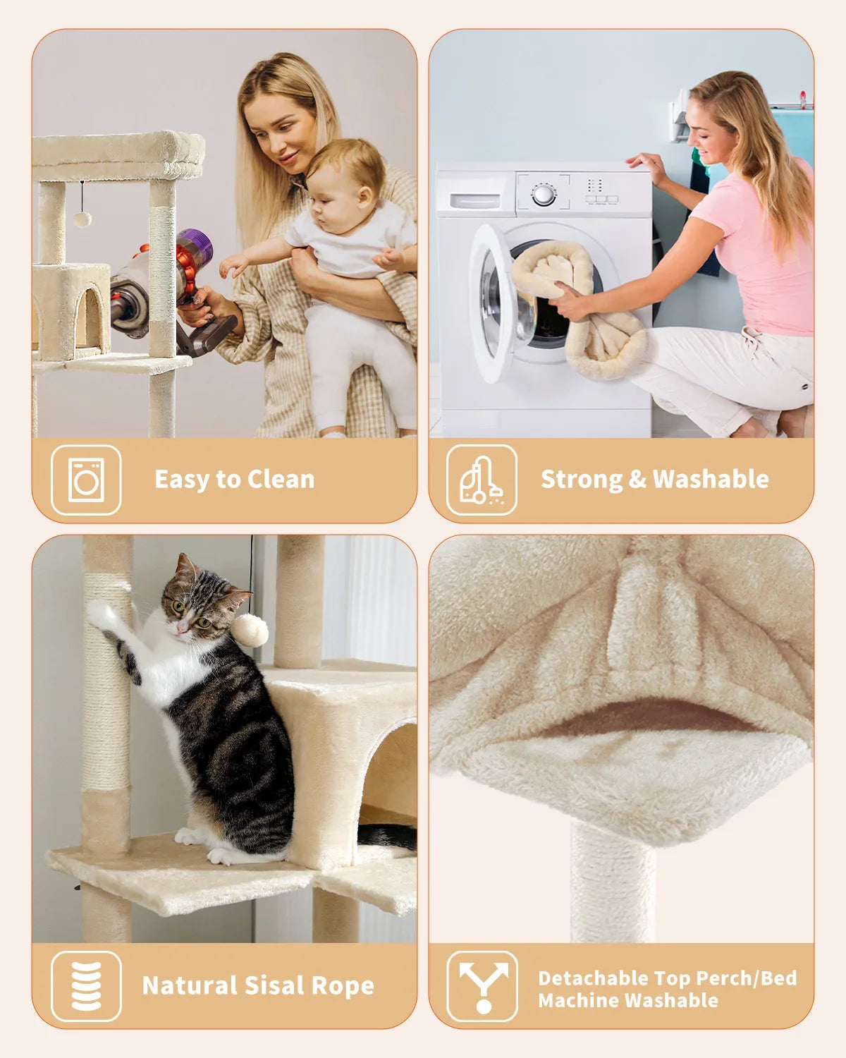 Multi-Level Cat Tree Tower with Condo Scratching Post for Cat Furniture House Cat Scratcher Cat Supplies Cat Toy