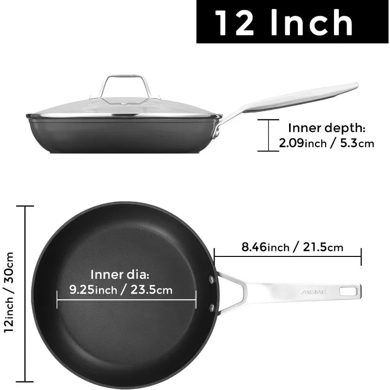 10-Piece Pots and Pans Set non stick, Cookware Sets for building a starter kitchen or refreshing, Even Heating, Easy Clean-Up,