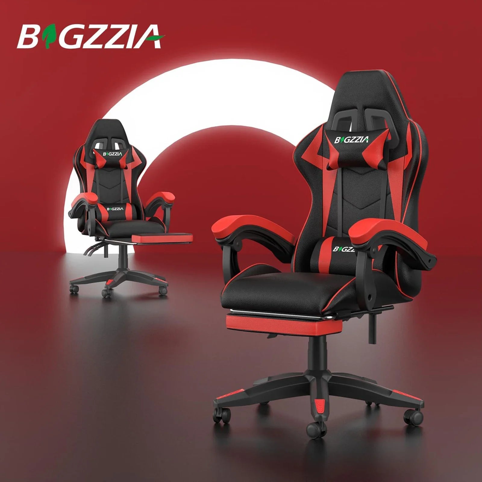 Gaming Chair with Footrest Gamer Chairs Ergonomic with Lumbar Cushion Headrest Gaming Chair Height Adjustable Computer Chair