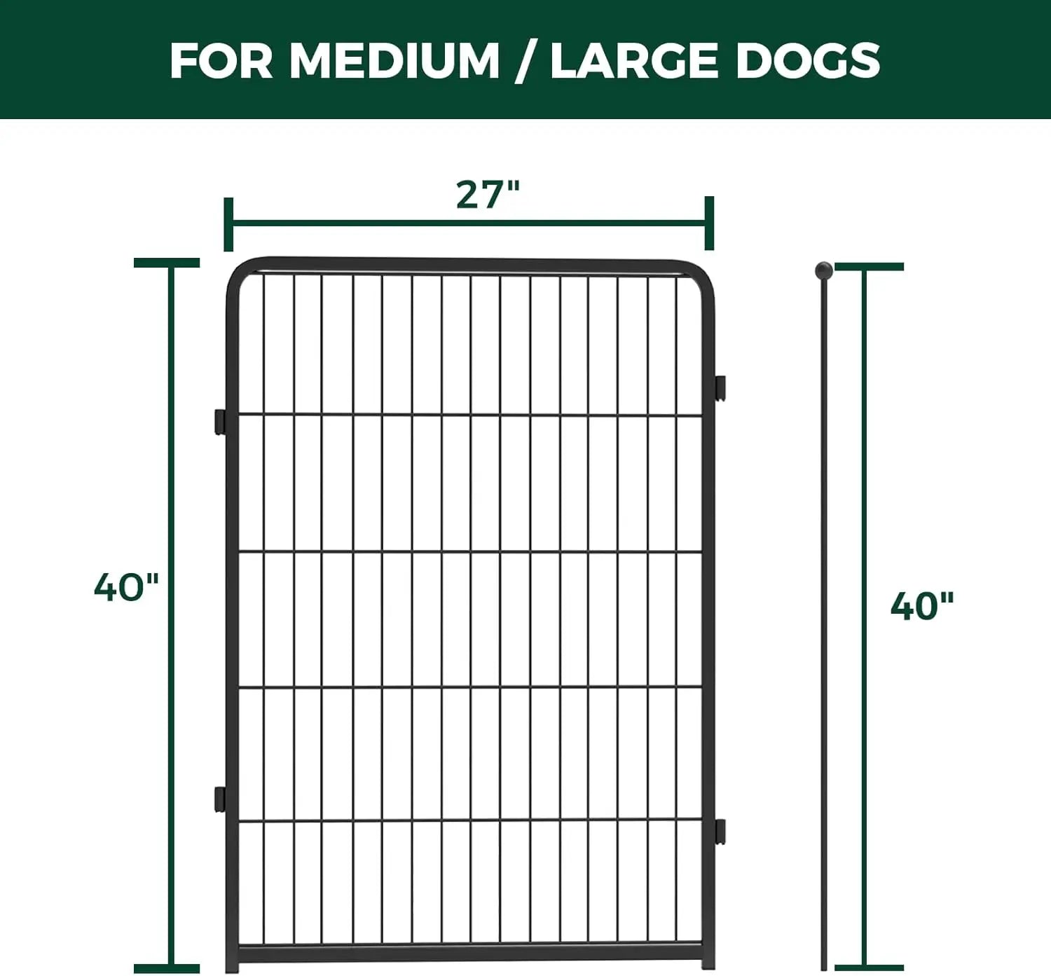 Dog Playpen Designed for Indoor Use, 40" Height for Large Dogs, Black Patented, Heavy Duty Metal Portable Dog Pens Fences