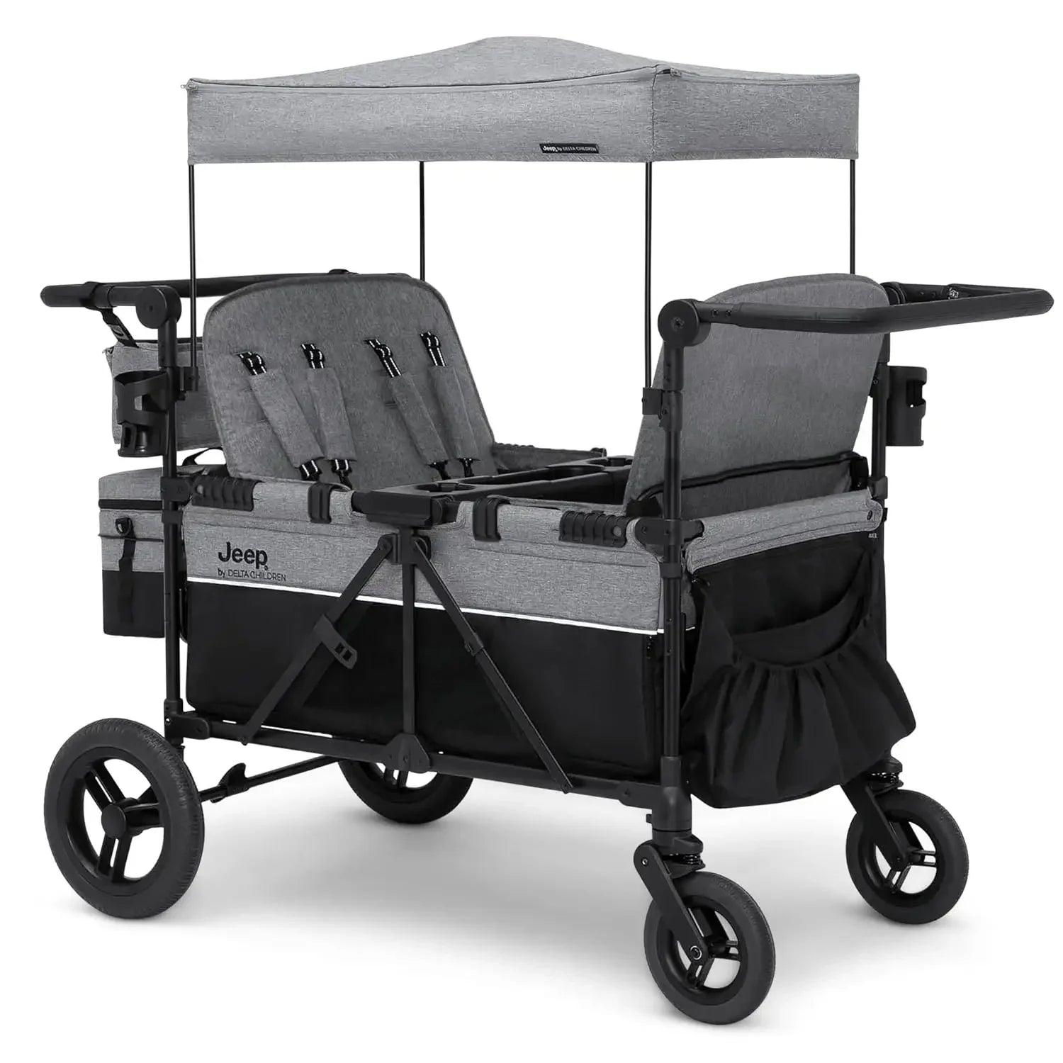 Deluxe 4 Seater Stroller Wagon by  - Premium Quad Stroller Wagon for 4 Kids with Convertible Seats,