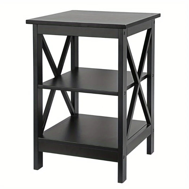 End Table Sofa Side End Storage Shelf Living Room Bedroom Furniture Black Stand