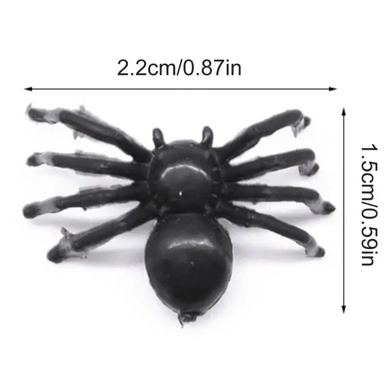 50pcs Halloween Decorative Spiders Small Black Plastic Fake Spider Toys Halloween Funny Prank Props Halloween Party Decorations