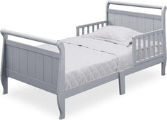 Children Wood Sleigh Toddler Bed, Grey, Crib