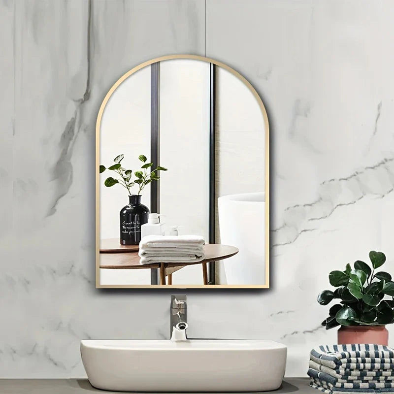 1pc Arched Bathroom Mirror, Vanity Mirror on the Wall, Hanging Mirror for Bedroom Home decoration, Bathroom Entryway Living Room