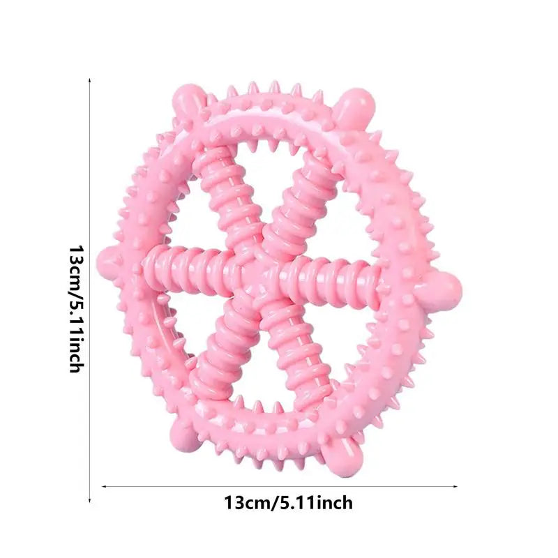 Dog Toys For Aggressive Chewers Dog Toothbrush Chew Toy Puppy Teething Ring Indestructible Squeaky Toy Food-Grade Teethers For