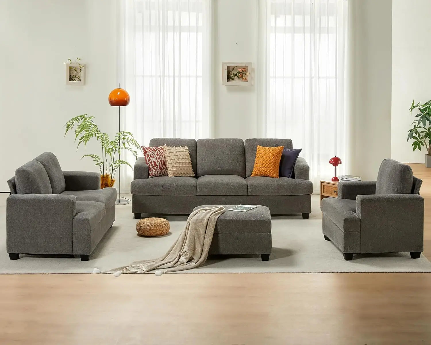 89 Inch Sofa, Comfy Sofa Couch with Extra Deep Seats, Modern Sofa- 3 Seater Sofa Couch for Living Room Apartment Lounge