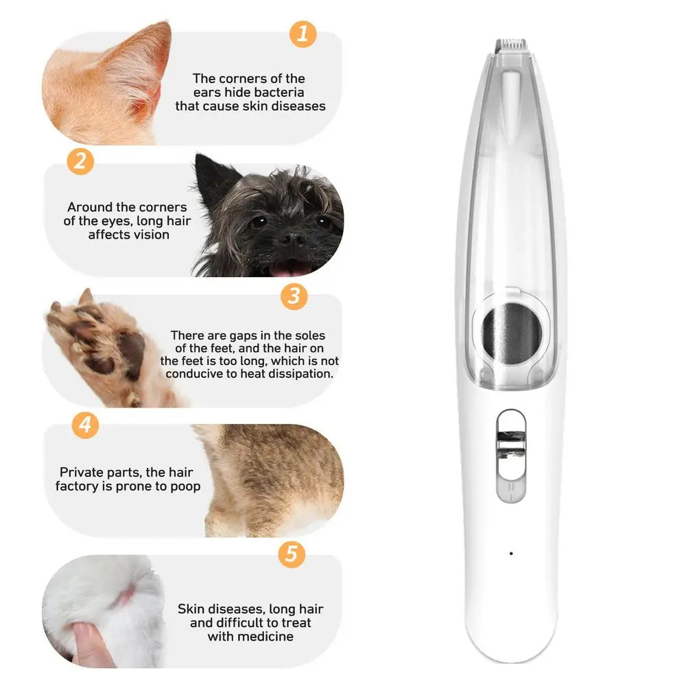 Low Noise Dog Hair Clipper For Paw Fur Grooming Vacuum Pet Hair Cutting Machine Trimmer Shaver For Dog Cats Eyes Ears Face new