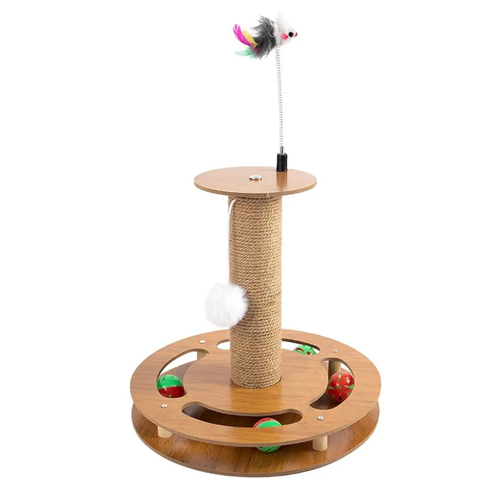 4 In 1 Cat Scratching Post Interactive Cat Scratcher Spring Cat Toy Fun Pet Training Toy Sisal Rope Cat Scratcher For Indoor