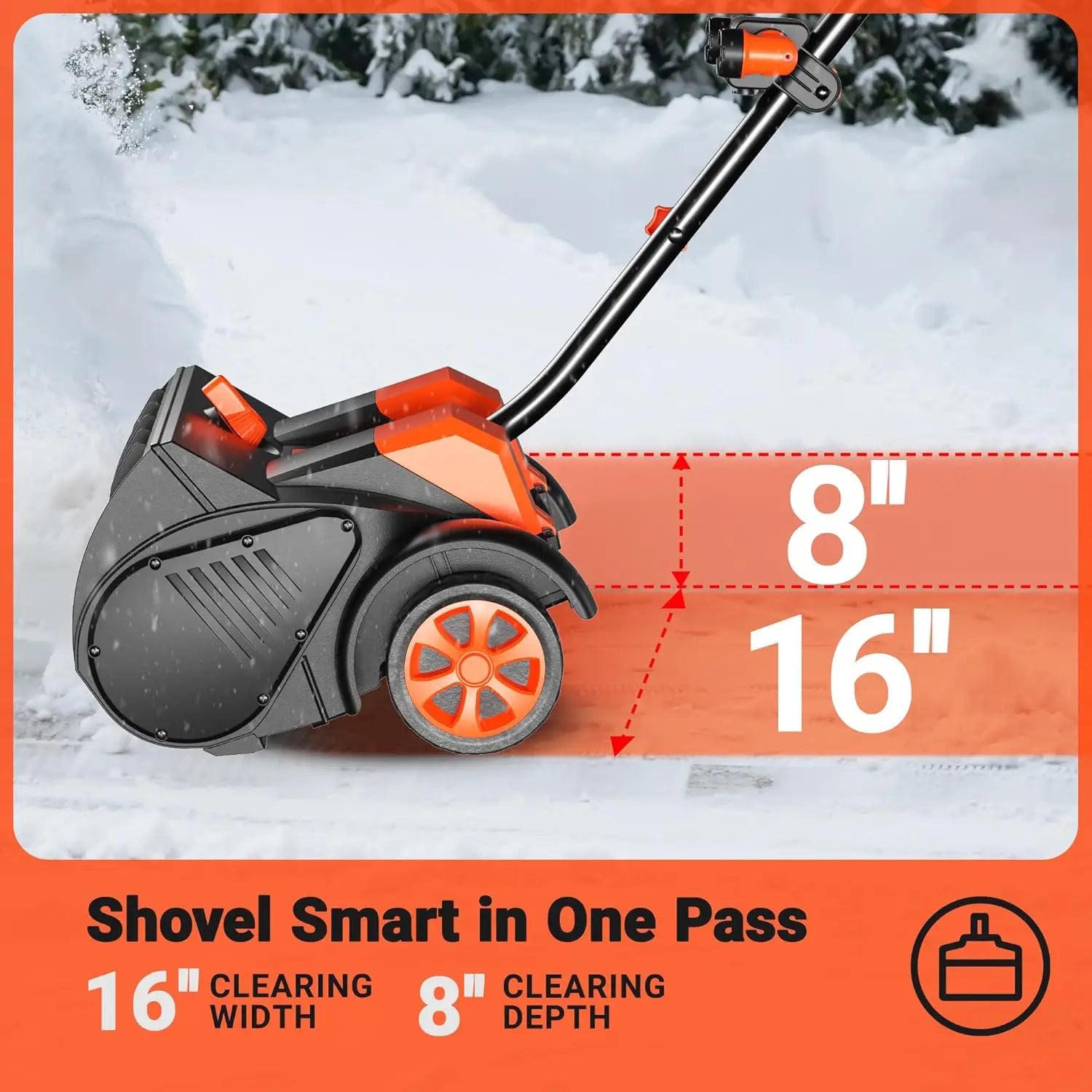 Cordless Snow Shovel with Wheels 48V 16-Inch 4-Ah Brushless Cordless Snow Blower Battery Snow Blower with Directional Plate