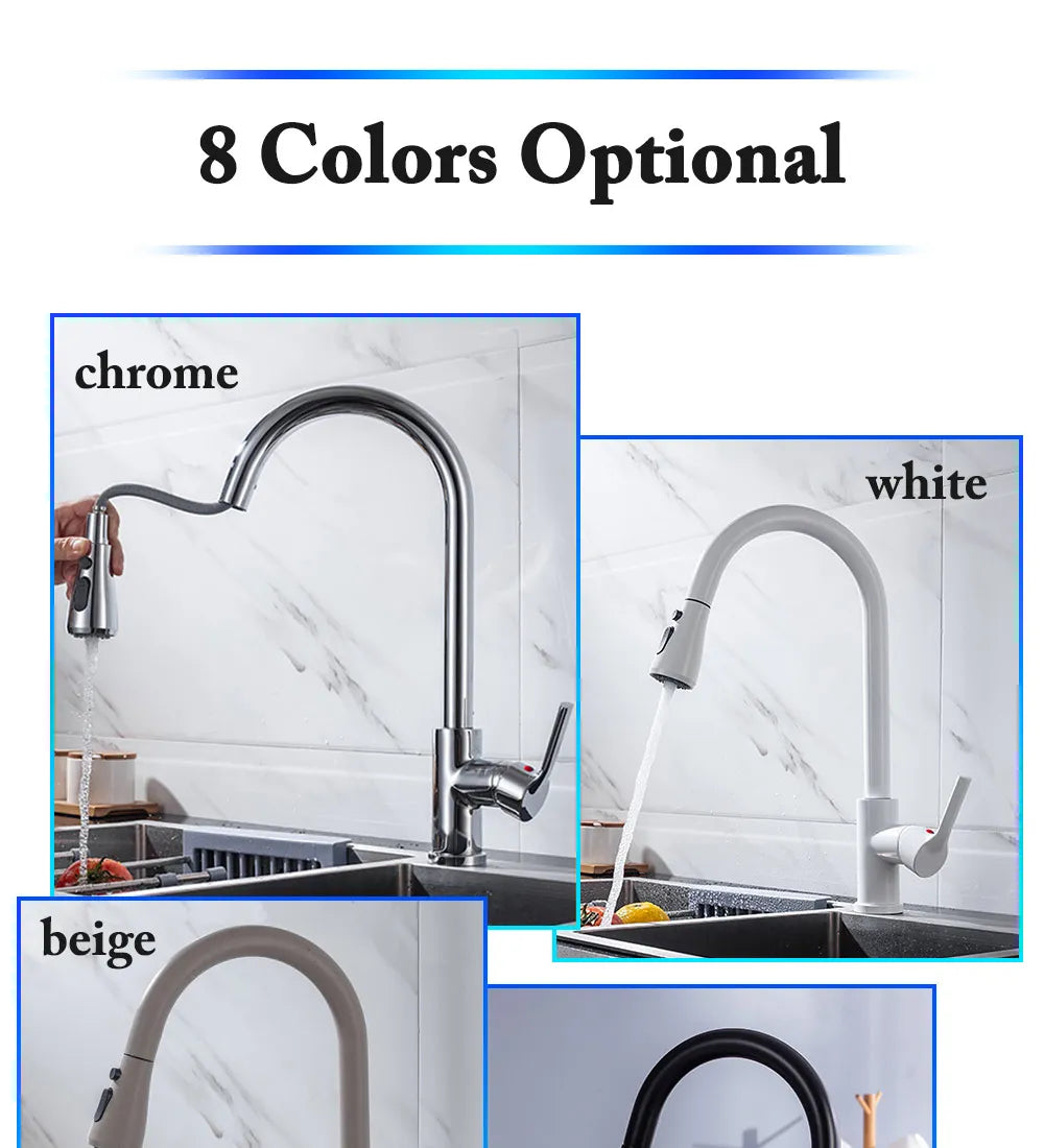 Kitchen Faucet Black Kitchen Tap  Pull Out  Kitchen Sink Mixer Tap Brushed Nickle Stream Sprayer Head Chrome Kitchen Water Tap