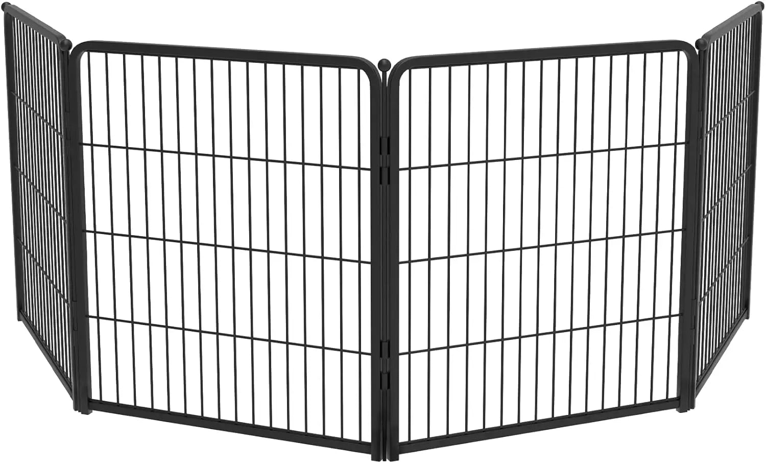 Dog Playpen Designed for Indoor Use, 40" Height for Large Dogs, Black Patented, Heavy Duty Metal Portable Dog Pens Fences