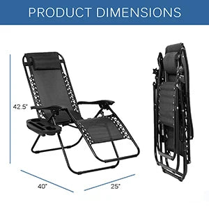 Zero Gravity Lounge Chairs Outdoor Adjustable Reclining Patio Chair Steel Mesh Folding Recliner