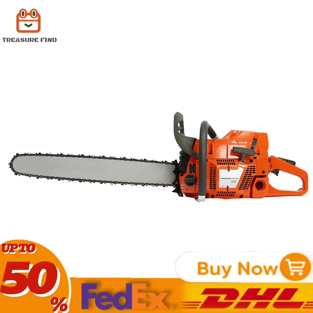 Gasoline Power Chain Saws 24 inch Guide Bar 2 Cycle 65/72cc Gas Chainsaw Farm Garden Cutting Wood Crankcase Hand Pull Start