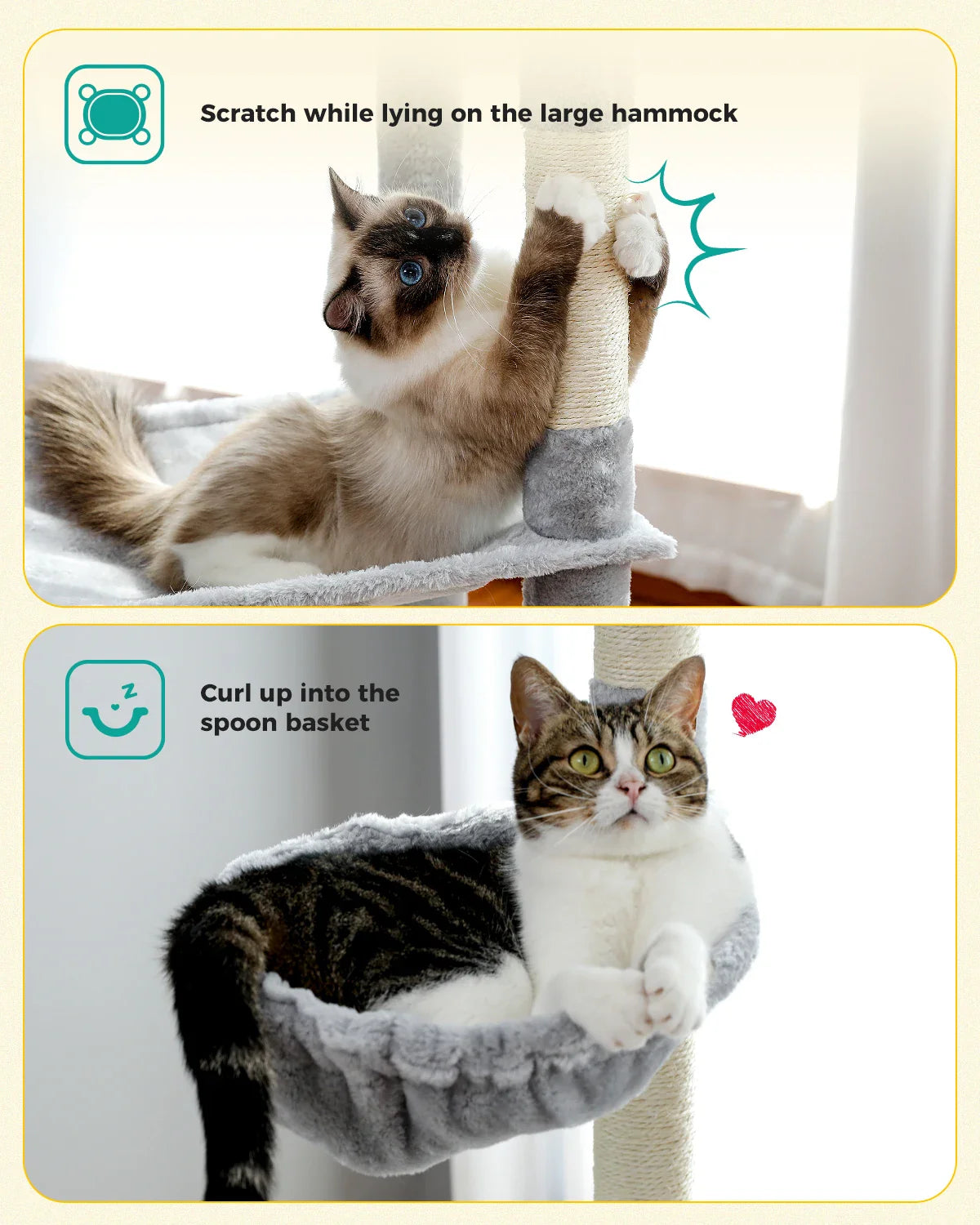 Multi-Level Cat Tree with Condo Scratching Posts Large Cat Tower with Hammock Cat Accessories Kitty Cat Toys Cat Pet Supplies