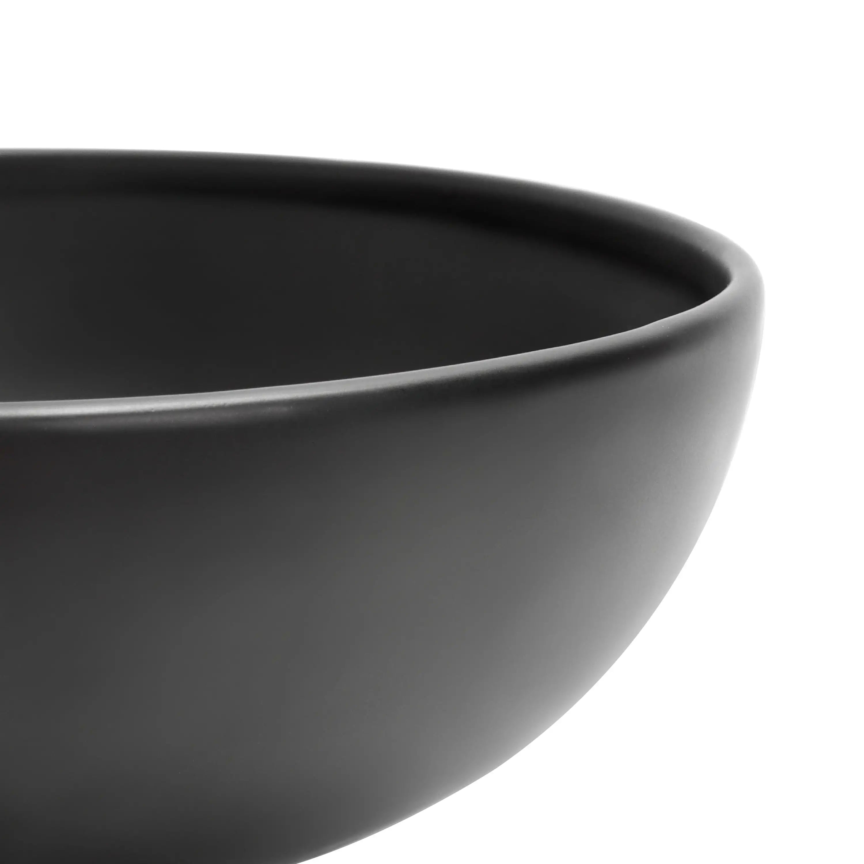 Durable Smooth Matte Black Round Ceramic 9.4" Decorative Bowl Hand Crafted Decorative Use Only Great Accent Piece