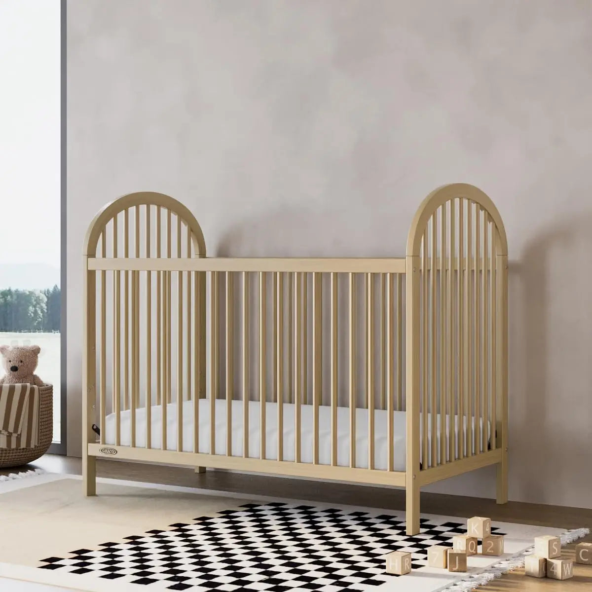 3-in-1 Convertible Crib (Driftwood) – GREENGUARD Gold Certified, Converts to Daybed and Toddler Bed, Fits Standard Full-Size Cri