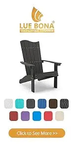 BONA Adirondack Chairs Set of 2, White Poly Adirondack Chairs with Cup Holder, 300LBS Modern Adirondack Chair Weather Resistant,