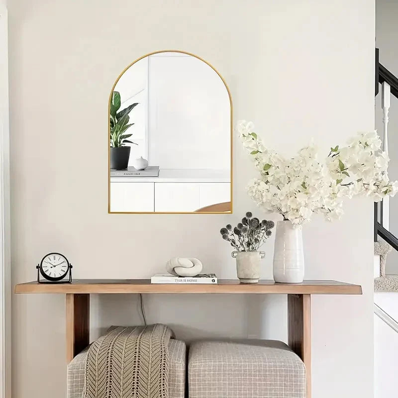 1pc Arched Bathroom Mirror, Vanity Mirror on the Wall, Hanging Mirror for Bedroom Home decoration, Bathroom Entryway Living Room