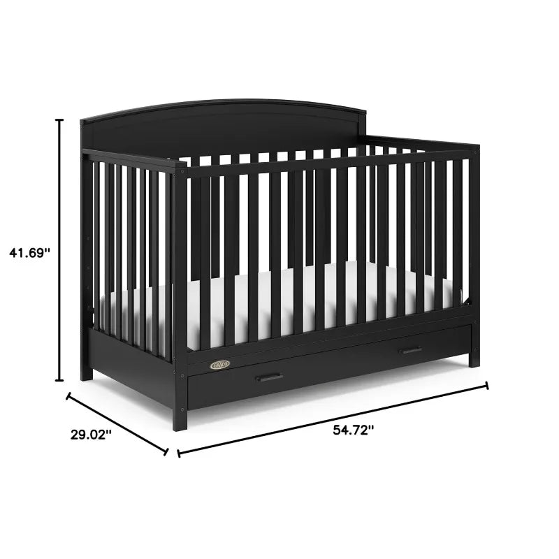 Benton 5-in-1 Convertible Crib – GREENGUARD Gold Certified,Converts from Baby Crib to Toddler Bed,Daybed and Full-Size Bed