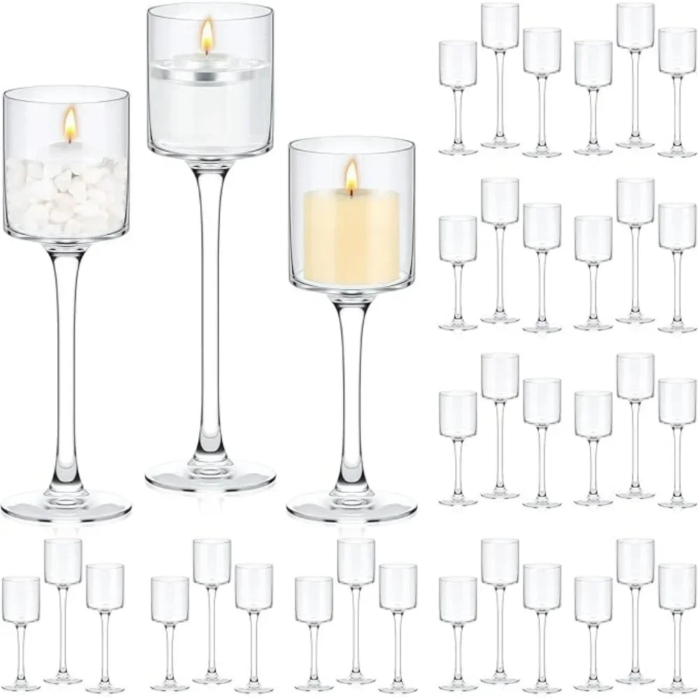 Glass Candle Holder Tea Light Floating Candle Holder for Wedding Party Dining Bathroom,36 Pcs Table Centerpiece Candle Holders