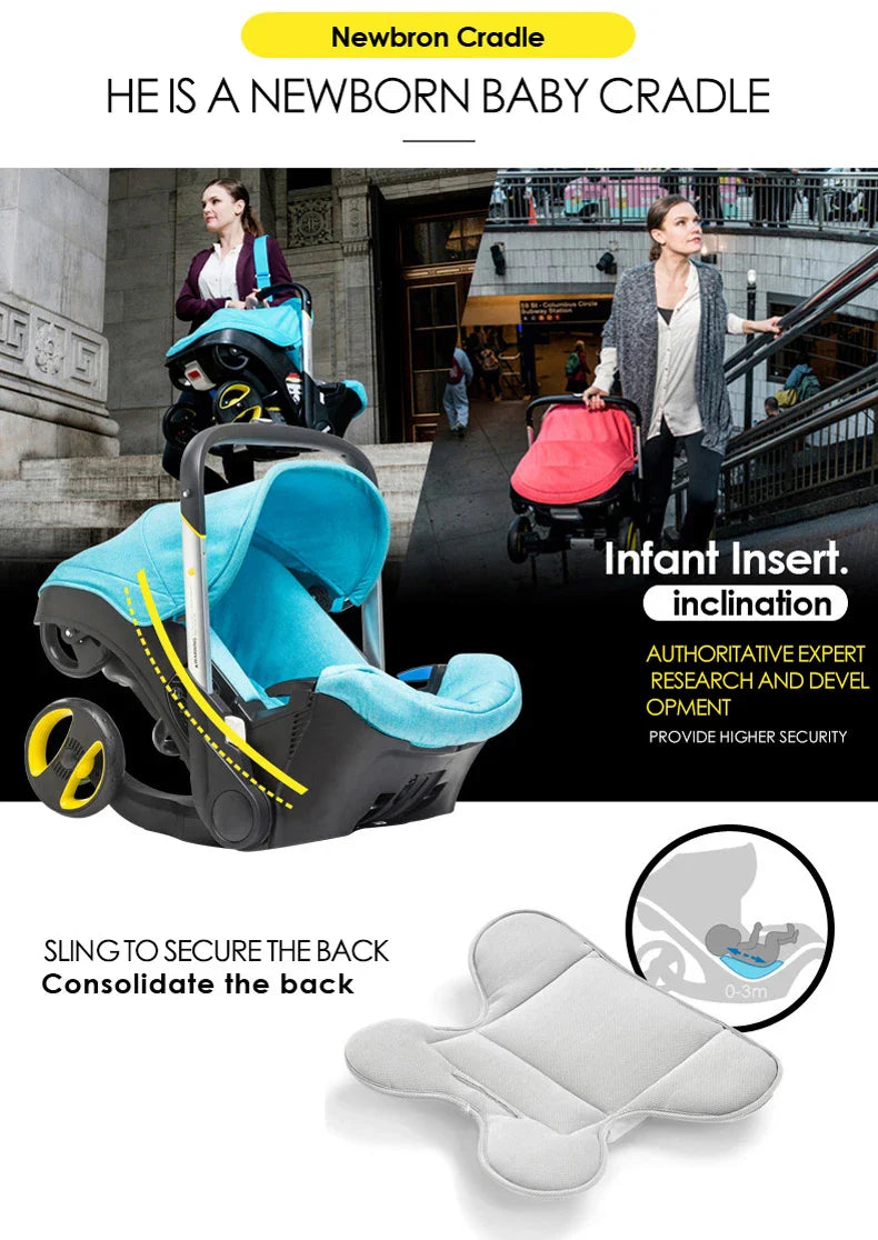 Baby Stroller Car Seat For Newborn Prams Infant Buggy Safety Cart Carriage Lightweight 3 in 1 Travel System