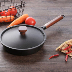 Pan Iron Flat Skillet Crepe Omelette Wooden Bamboo Pancake Cooking Home Non-Stick Frying Pans