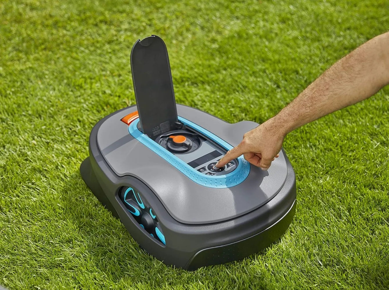 Automatic Robotic Lawn Mower, with Bluetooth App and Boundary Wire, for Lawns Up To 8100 Sq Ft,Grey