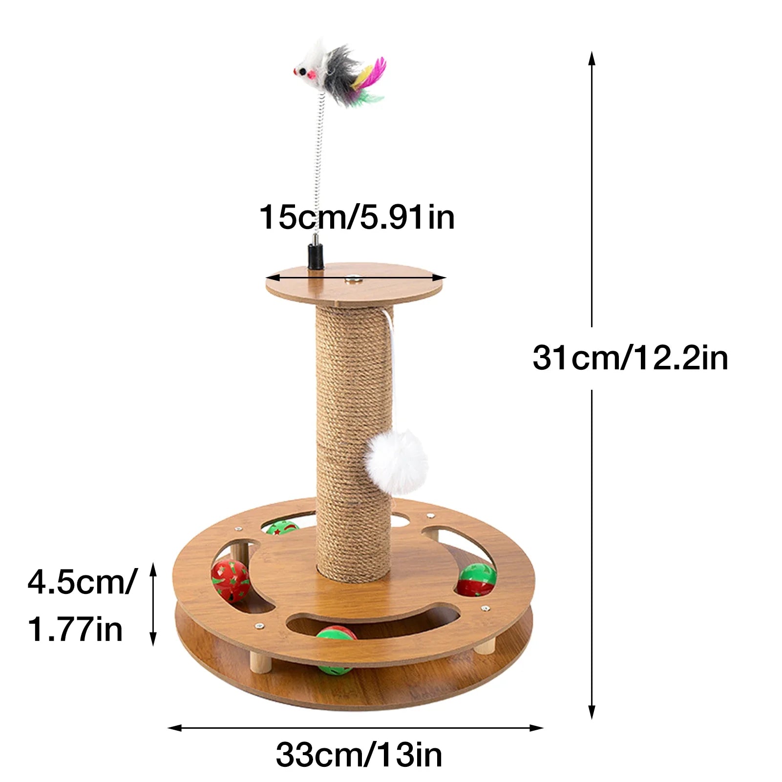 4 In 1 Cat Scratching Post Interactive Cat Scratcher Spring Cat Toy Fun Pet Training Toy Sisal Rope Cat Scratcher For Indoor