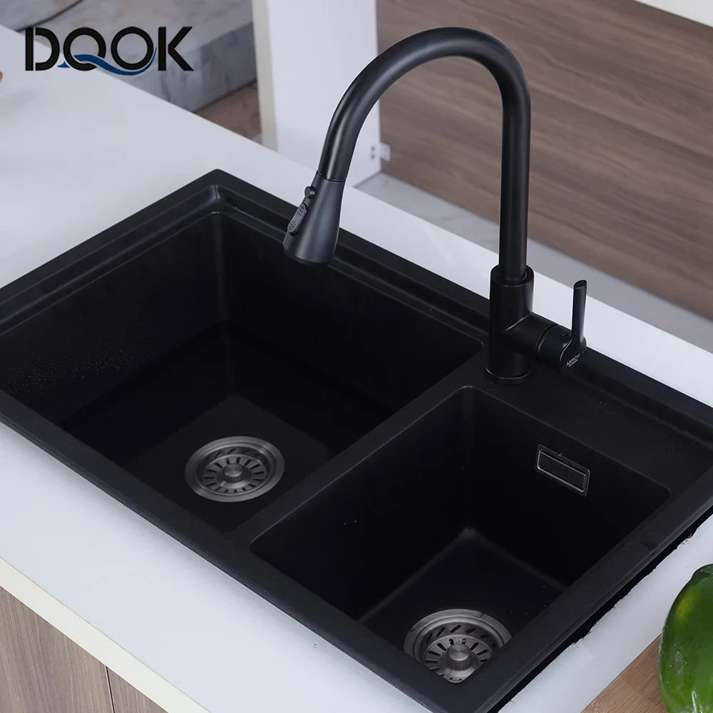 Kitchen Faucet Black Kitchen Tap  Pull Out  Kitchen Sink Mixer Tap Brushed Nickle Stream Sprayer Head Chrome Kitchen Water Tap