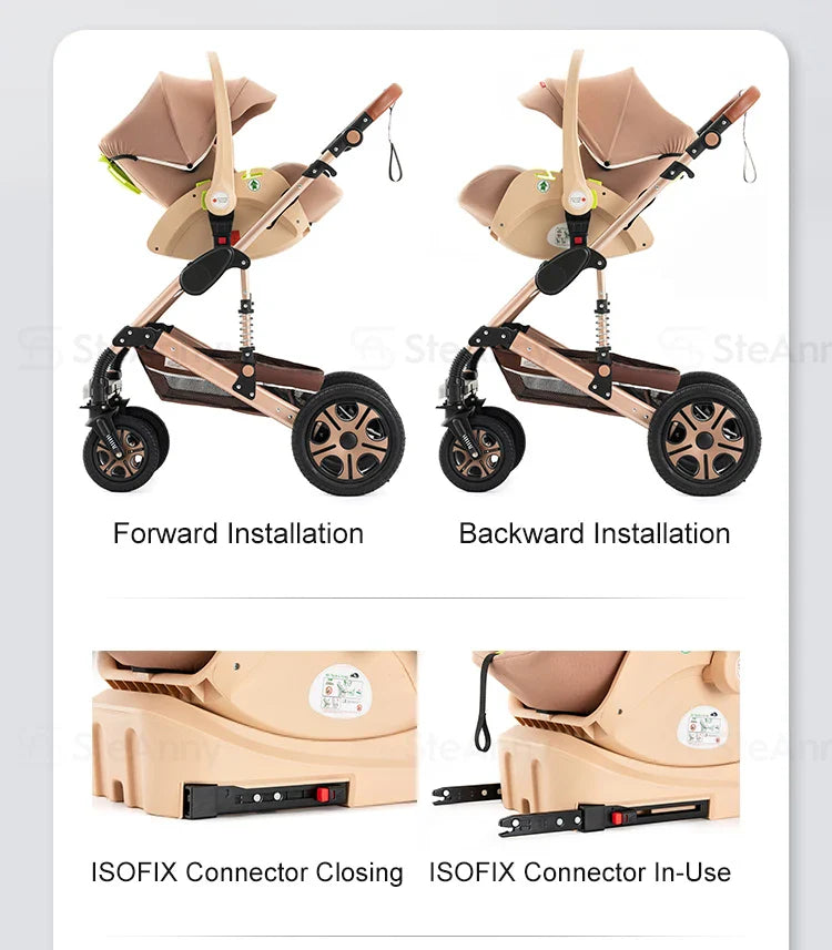 Baby Stroller Combo Car Seat Travel System Wagon Stroller Free Shipping Pram Portable  baby Carriage Bassinet Pram