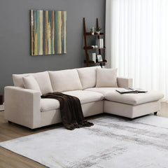 100.4" Modular Sectional Sofa Cloud Couch for Living Room, Modern Convertible L Shaped Couch Set