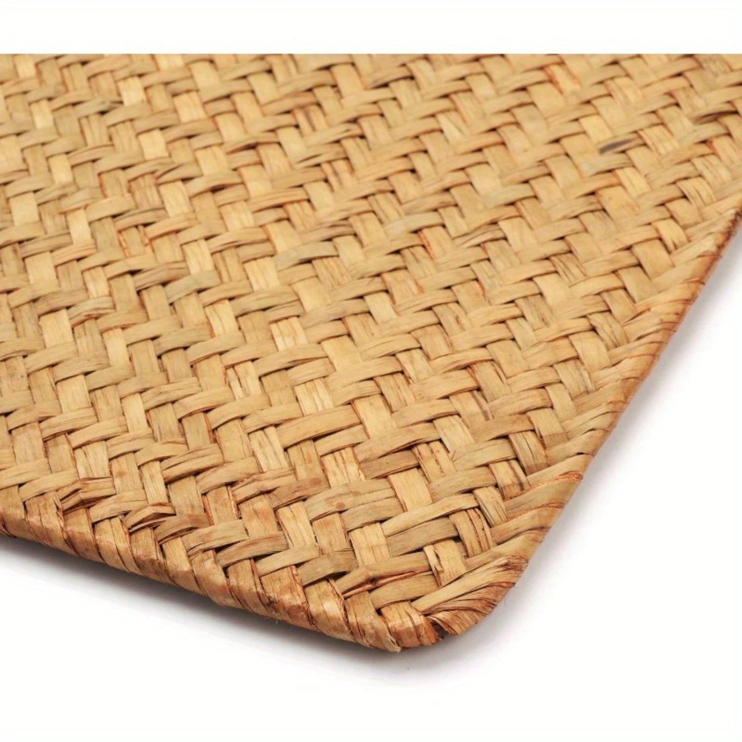 1Pack Rectangular Woven Placemats, Natural Seagrass Place Mats, 14" x 9.5", Rattan Wicker Table Mats for Dining Table