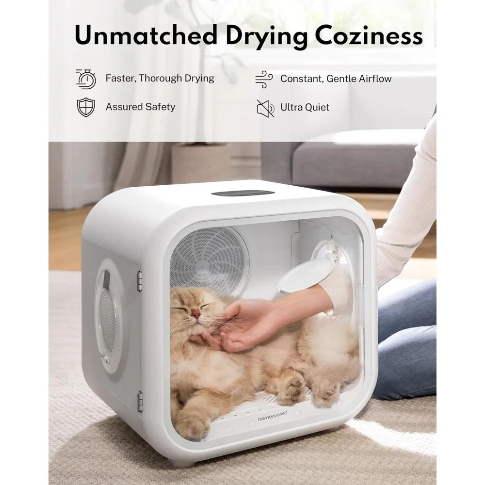 Automatic Pet Dryer Box  Ultra Quiet, Smart Temperature Control, 360° Efficient for Cats and Small Dogs