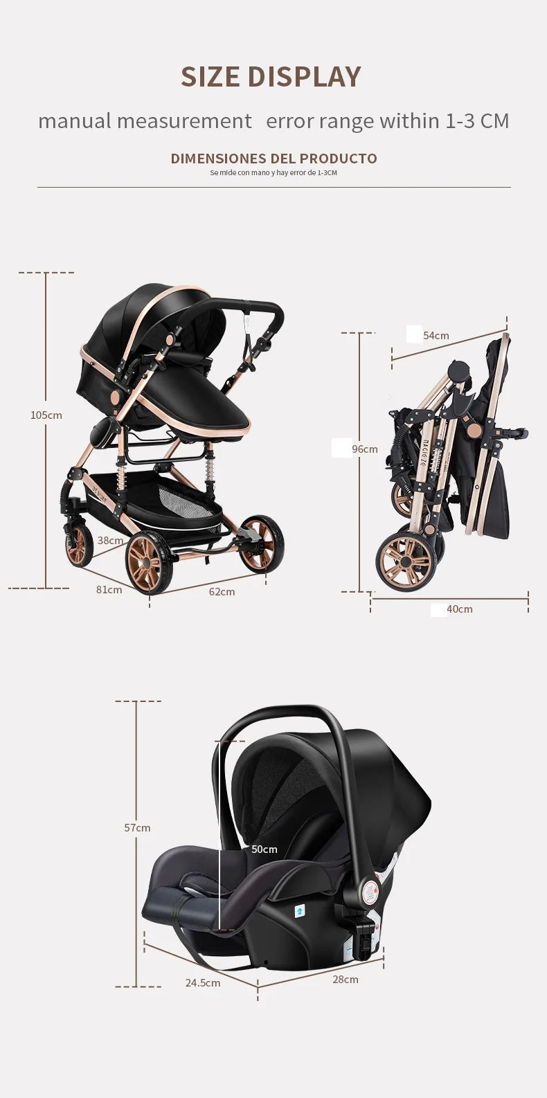 baby stroller 3 in 1 baby car light strollers Baby carriage stroller for the baby cribs Car Safety Seats For Child With Car Base