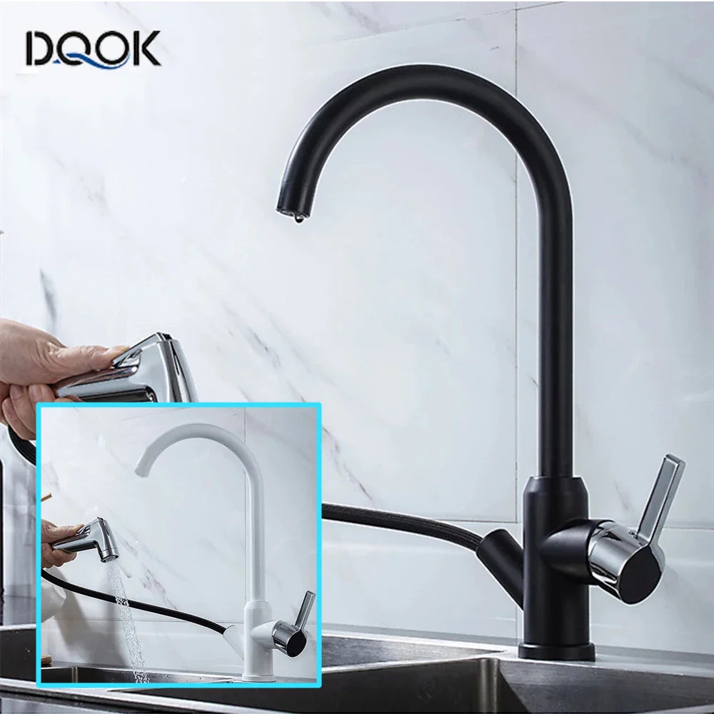 Kitchen Faucet Black Kitchen Tap  Pull Out  Kitchen Sink Mixer Tap Brushed Nickle Stream Sprayer Head Chrome Kitchen Water Tap