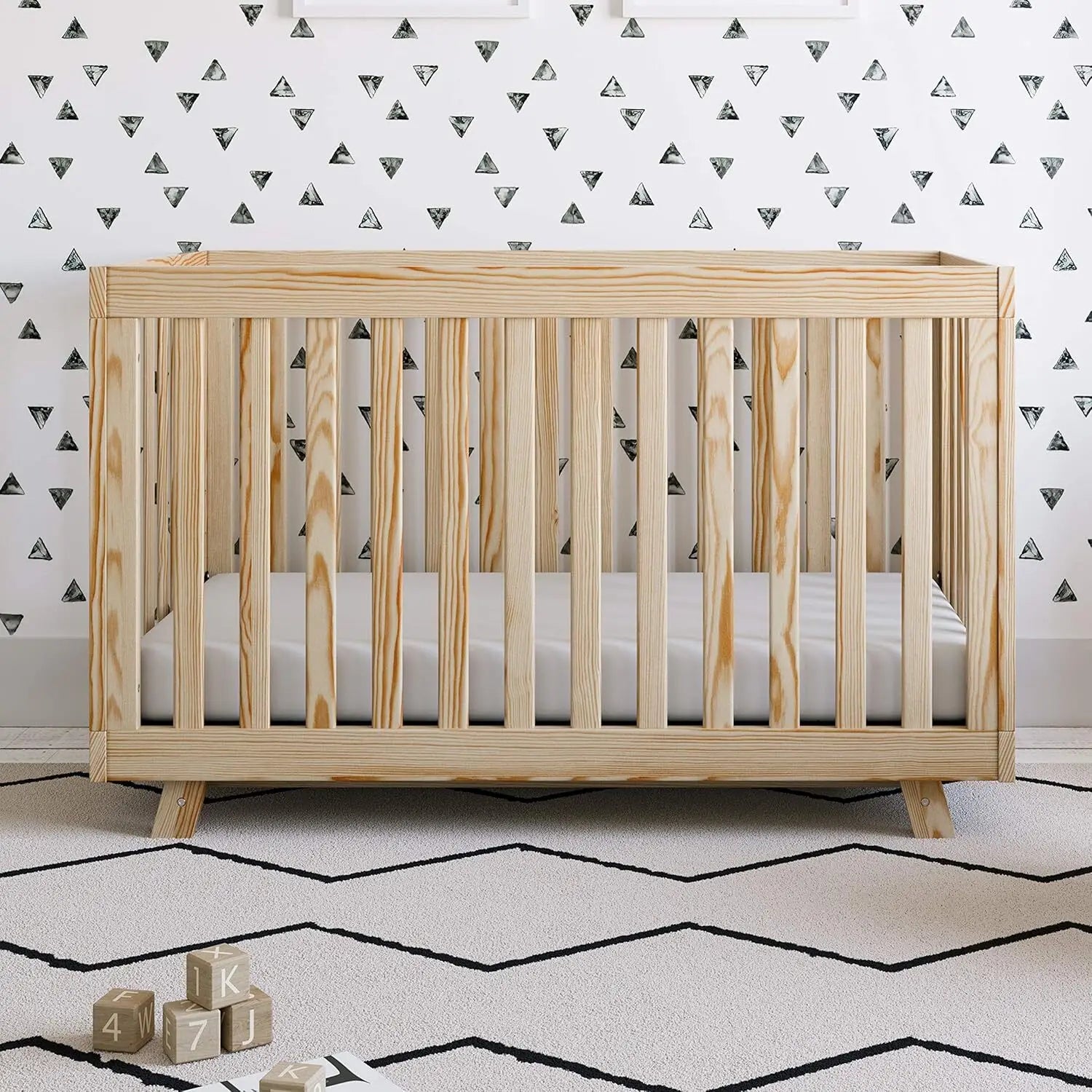 3-in-1 Convertible Crib (Natural) – Converts from Baby Crib to Toddler Bed and Daybed, Fits Standard Full-Siz