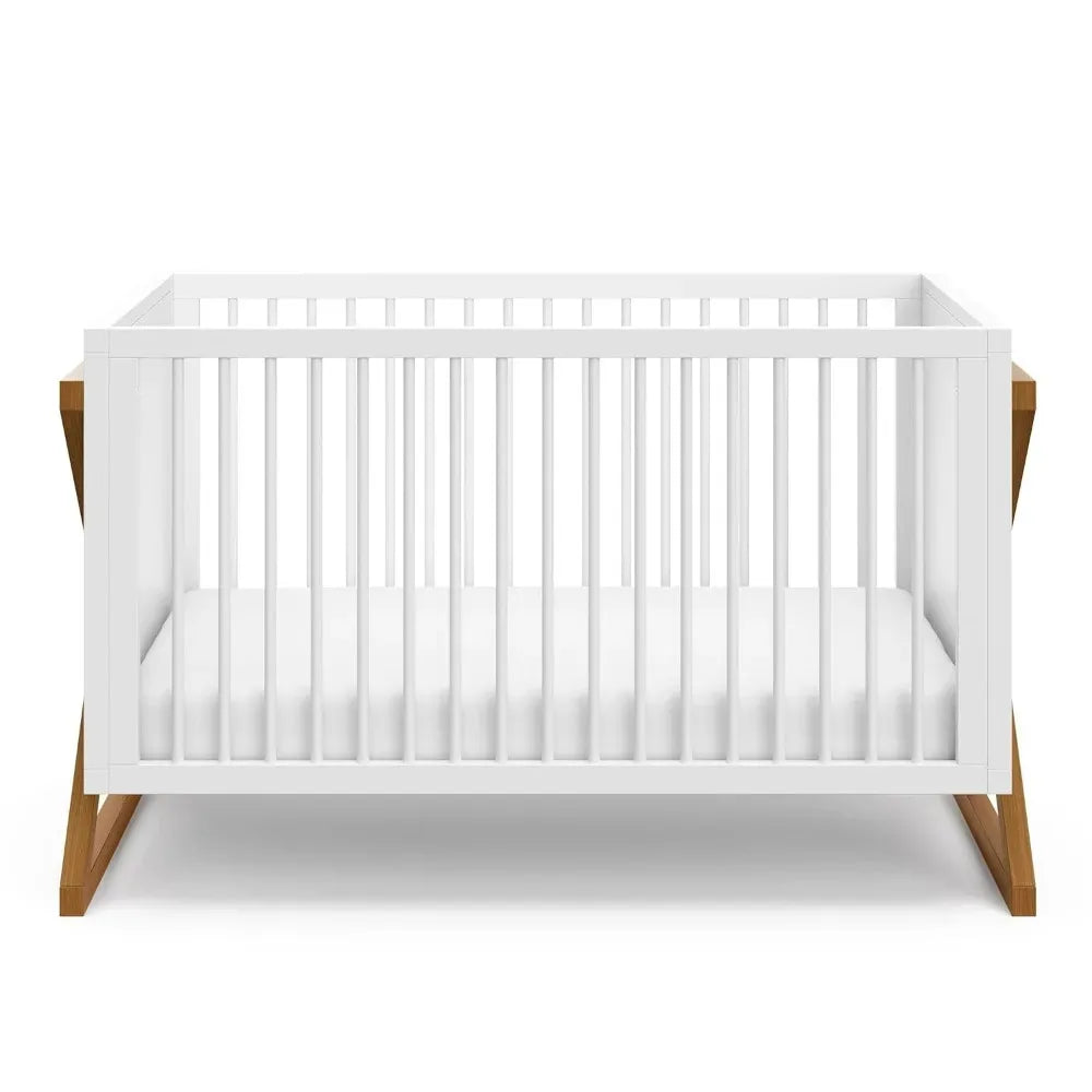 Equinox 3-in-1 Convertible Crib (Vintage Driftwood) Easily Converts to Toddler Bed & Daybed, 3-Position Adjustable Mattress