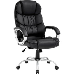 Office Chair Cheap Desk Chair Ergonomic Computer Chair with Lumbar Support Arms Headrest PU Leather Modern Rolling Swivel